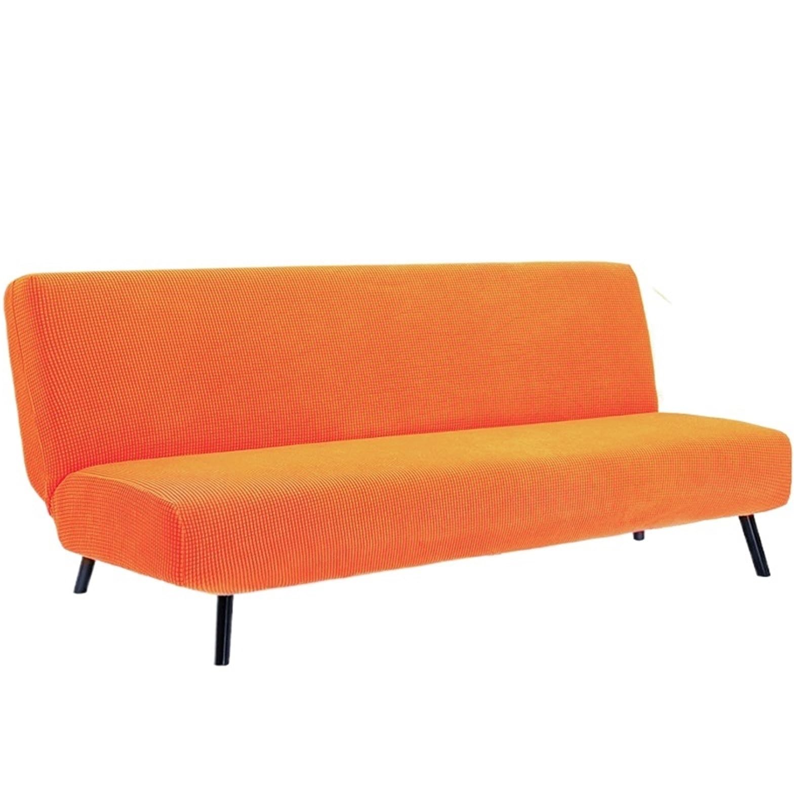 GCYEIDMA Armless Sofa Slipcover Armless Sofa Bed Slipcover Couch Cover Without Armrests Stretch Folding Futon Elastic Removable(Orange,M 160-190cm)
