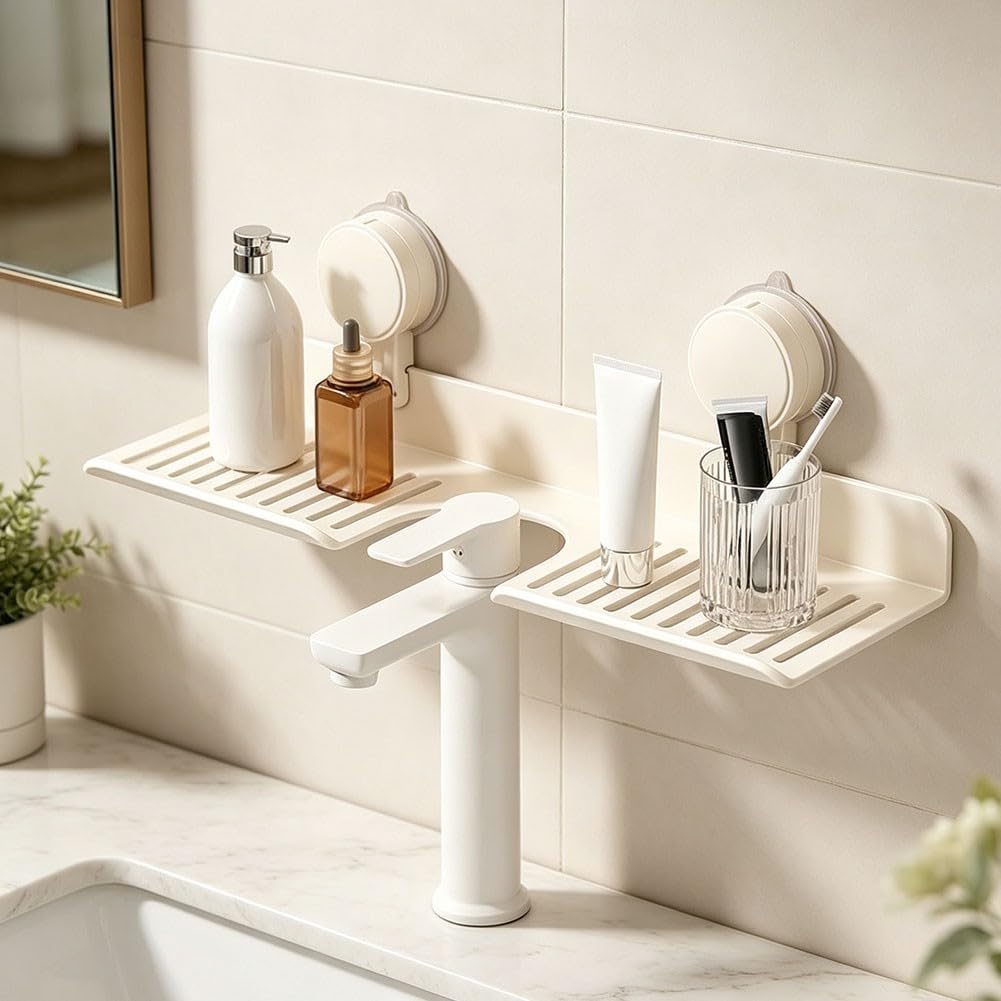 Fauhapyway para estante Baño Sin Taladro 40cm Aluminio Organizador para