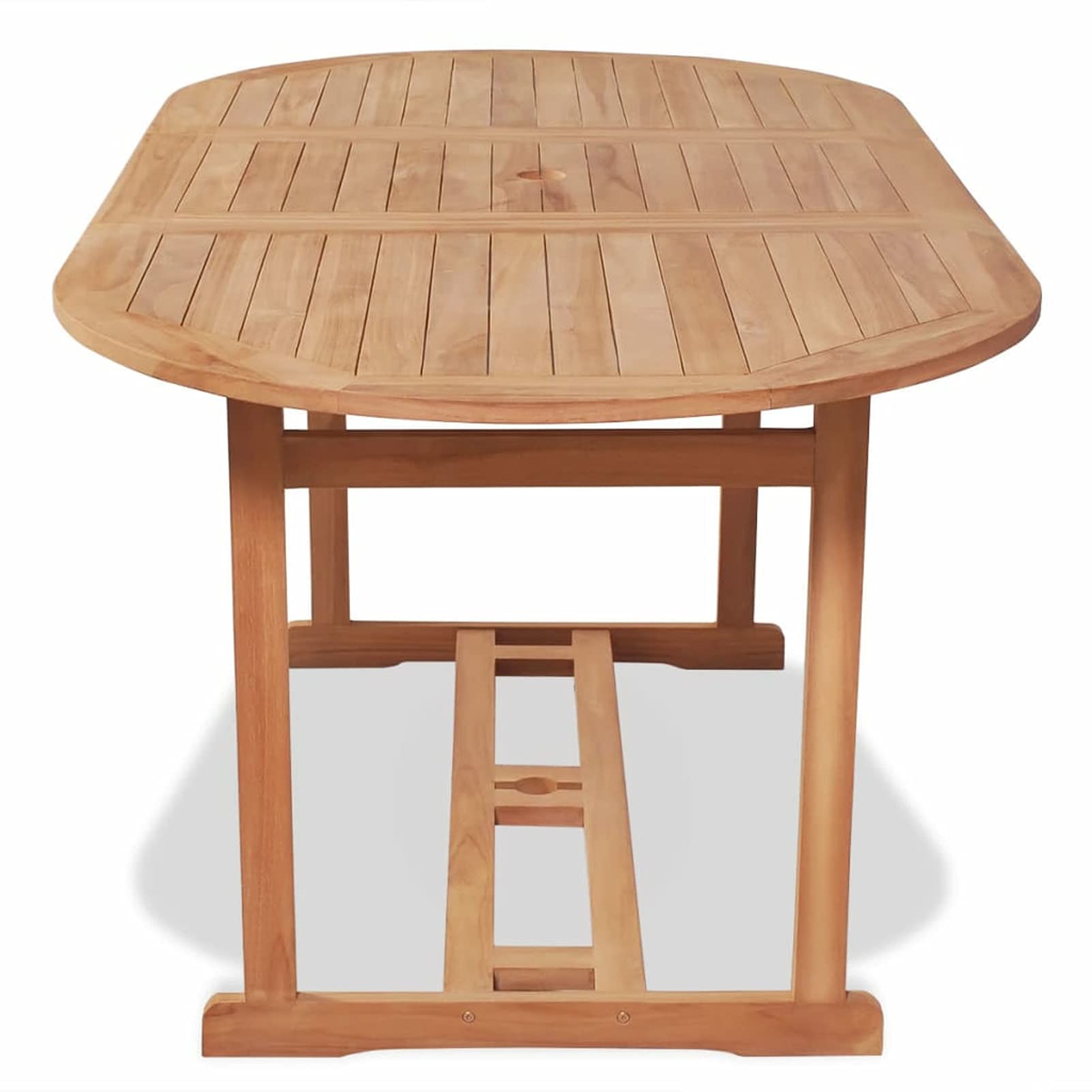 Tavolo da giardino in legno massello di teak, 180 x 90 x 75 cm, mobili da pranzo per esterni, balcone, picnic, cortile, patio e campeggio