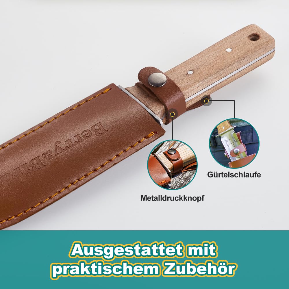 TATUNER Berry Bird Hori-Hori Gartenmesser Boden Schaufel Barebones 6 Zoll gezackte Klinge Pruner zu entfernen Unkraut Wurzeln Gartenarbeit Digging Tool (einschließlich Sharpening Tool)
