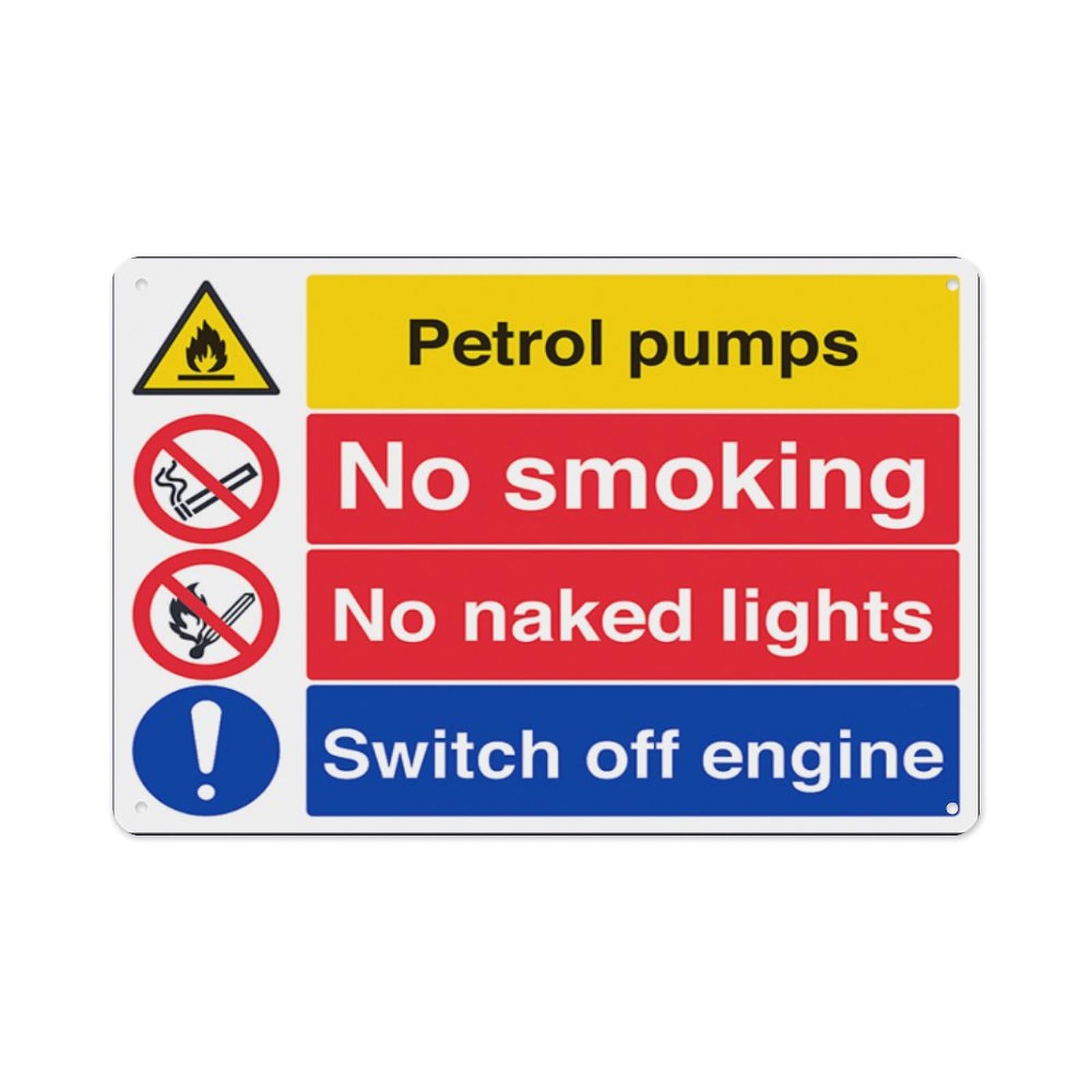 peiyeety Petroleum Pumps No Smoking Switch Off Aluminum Tin Warning Signs For Home Outdoor Garden 8X12 Inches