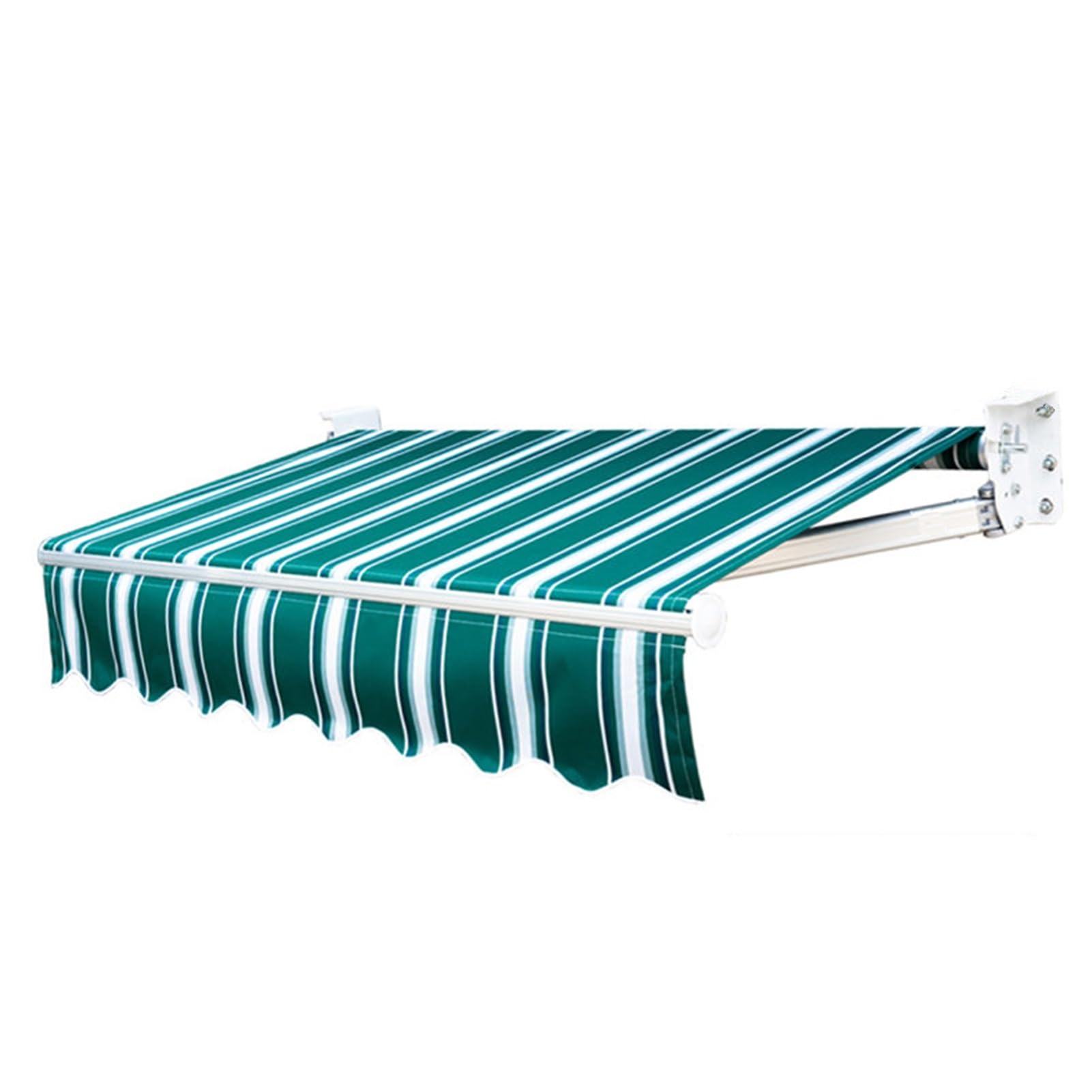 Tenda da Sole Tendalino Retrattile 6,5'x4,9', Parasole per Porta Finestra Manuale con manovella Manuale(Red And White Stripes)