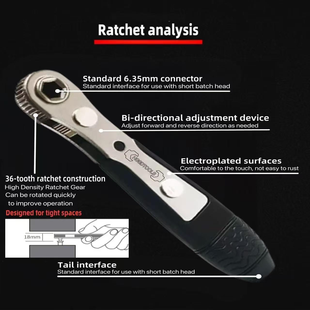 33 in 1 Right angle screwdriver 18mm/0.7″ Shortest magnetic screwdriver bit (S2 alloy steel) 90 Degree Offset mini ratchet screwdriver set Dedicated to small spaces Home&Outdoor Portable Tools