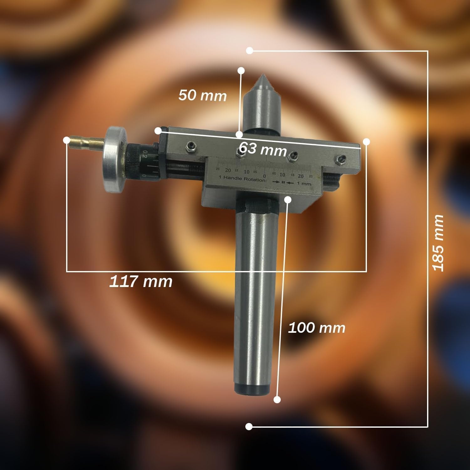 Assorts Improved Taper Turning Attachment With Revolving Live Center For Lathe Machine-metric (Morse Taper 3MT)