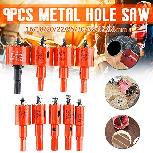 Set de 9 brocas hss 16-38 mm para metal y madera miniatura 5