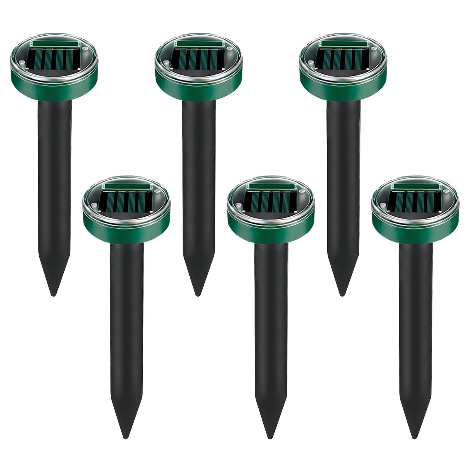 Piquets répulsifs Anti-Taupes – Serpent à ultrasons d'extérieur | 6 x piquets de Dissuasion étanches pour Cour, Jardin, pelouse