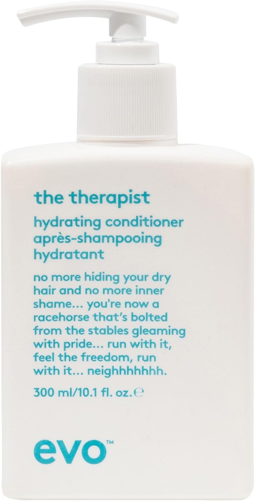 EVO The therapist hydrating conditioner, moisturising conditioner for dry and coloured hair, gives suppleness, shine and reduces frizz, vegan, sulphate-free, 300 ml