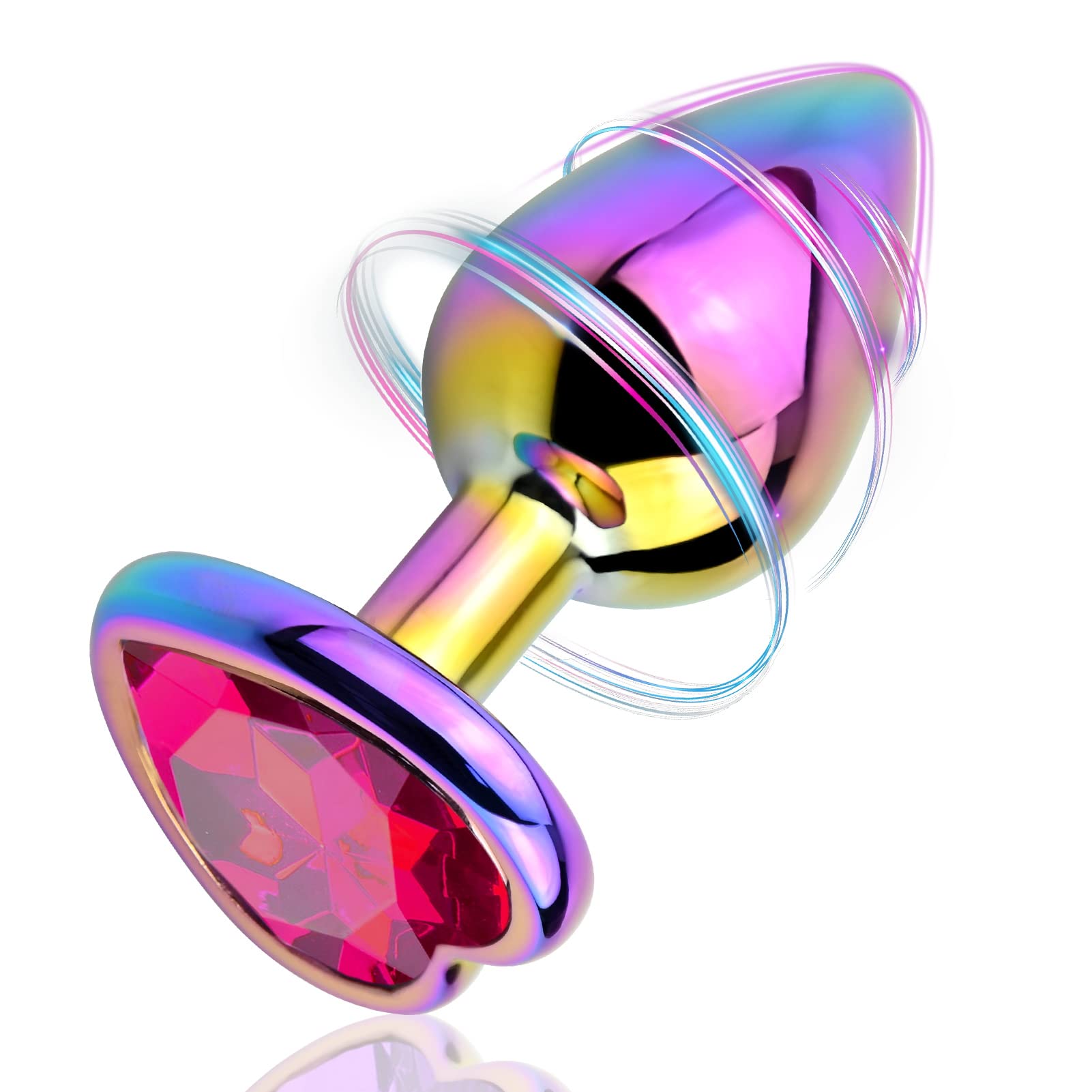 Anal Plugs 3PCS Anal Trainer Set Colorful Metal Butt Plug Heart Shape Jewelry Anal Sex Toys for Beginners Advanced Users Sex Factory ()