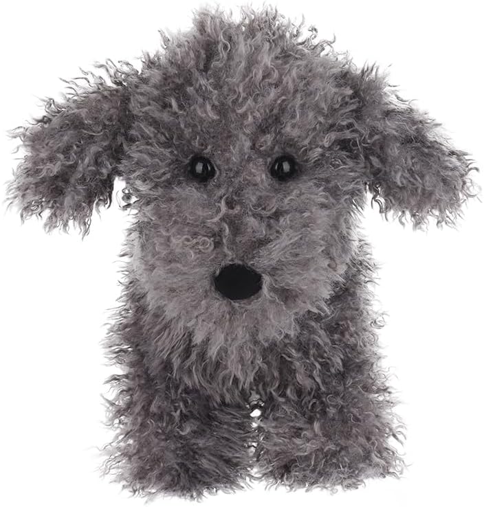 Condition photo showing As Is for apricot lamb toys plush dark grey poodle dog puppy stuffed animal soft cuddly perfect for child