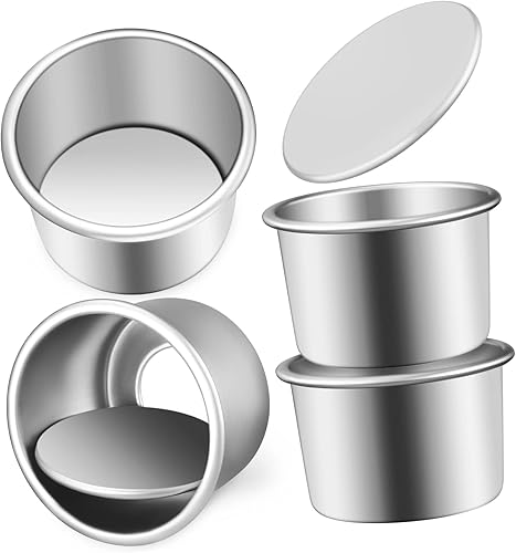 4 moldes para tartas de aluminio, moldes redondos para tartas, moldes para tartas de queso, moldes para magdalenas, moldes de gelatina, moldes para