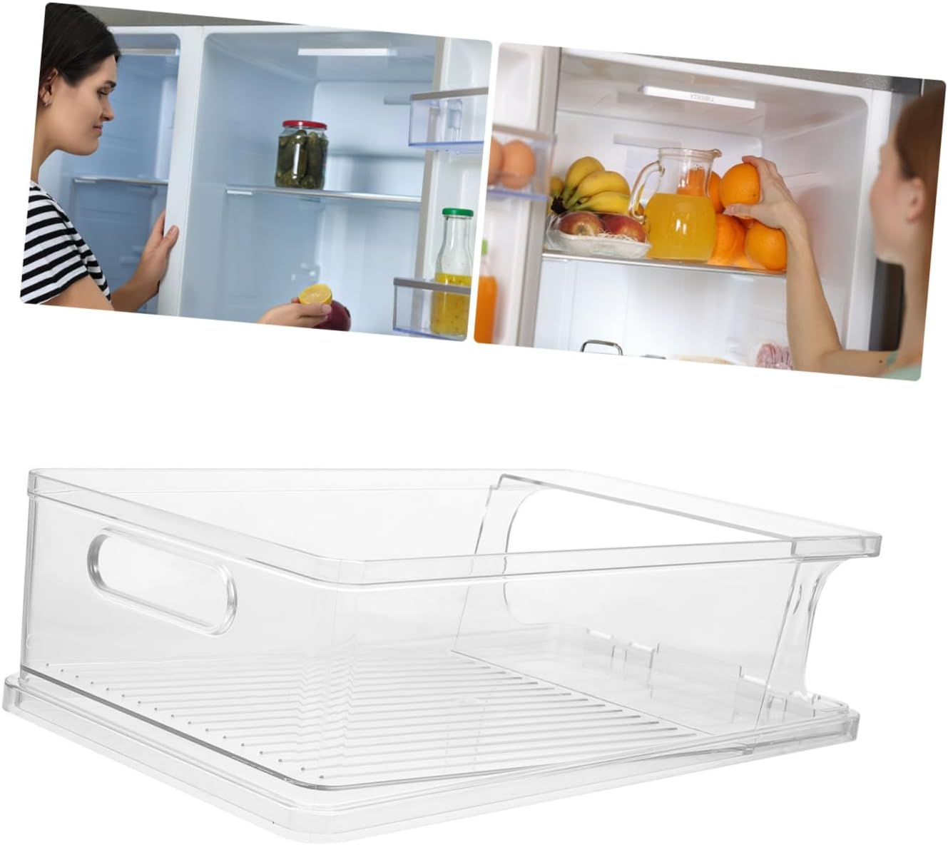 Zerodeko 2pcs Refrigerator Can Dispensers Automatic Rolling Beverage Organizers for Soda Beer and Drinks Transparent Storage Boxes for Fridge and Pantry Keeps Cans Fresh and Visible