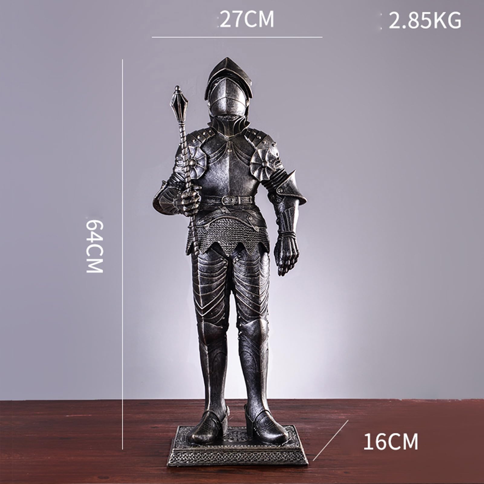 Figurka dekoracyjna na biurko - rzeźba statuetki, statuetka do dekoracji biura domowego, statuetka rycerza ozdoba zbroja, rzeźba na koniu kolekcjonerska figurka dekoracyjna dekoracja domu prezent (kolor: A)