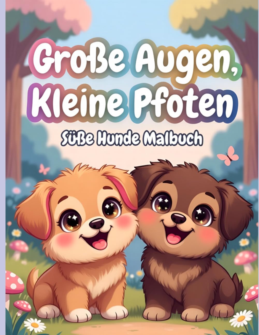 Große Augen, Kleine Pfoten: Süße Hunde Malbuch – 32 Niedliche Welpen für Kinder ab 4 Jahren
