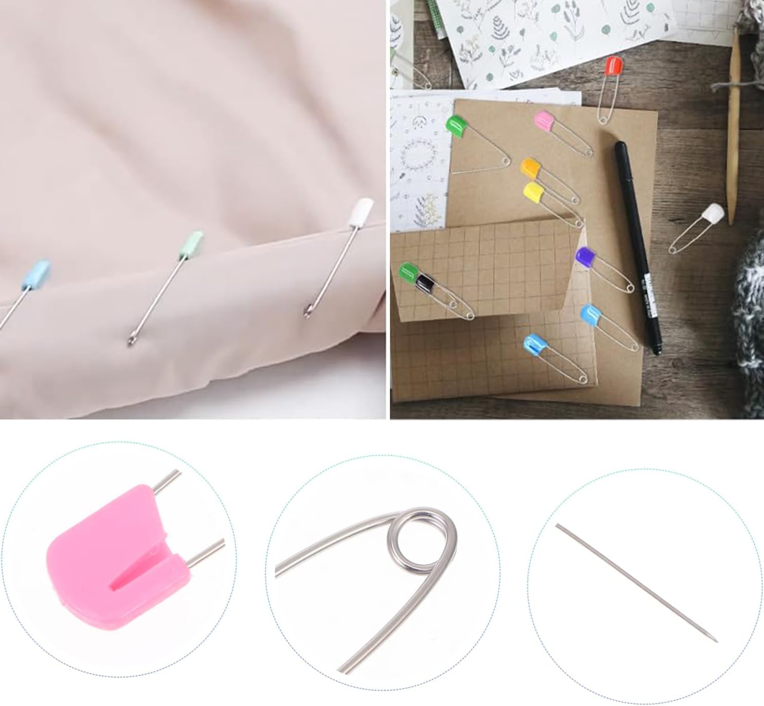 50 PCS Épingle à Nourrice, 40mm Épingle à Nourrice Sécurisée, Épingles de Sûreté, Épingle à Nourrice Sûreté, Convient pour Les Lingettes de Salive, Les Couches et Les Vêtements, Multicolore