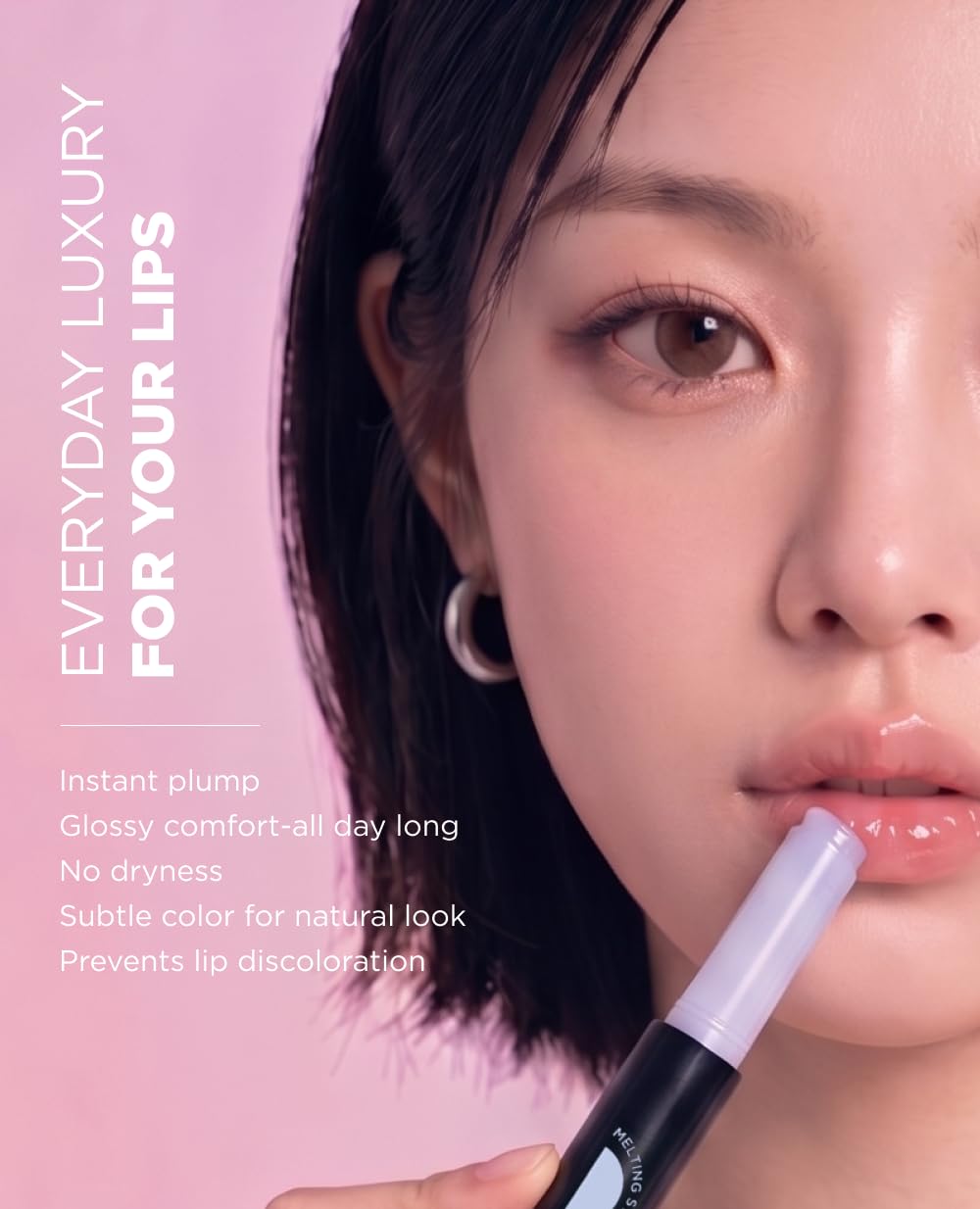 EITHER& Melting Syrup Balm, Lip Plumper, Warming Sensation, Spicy Pink 01