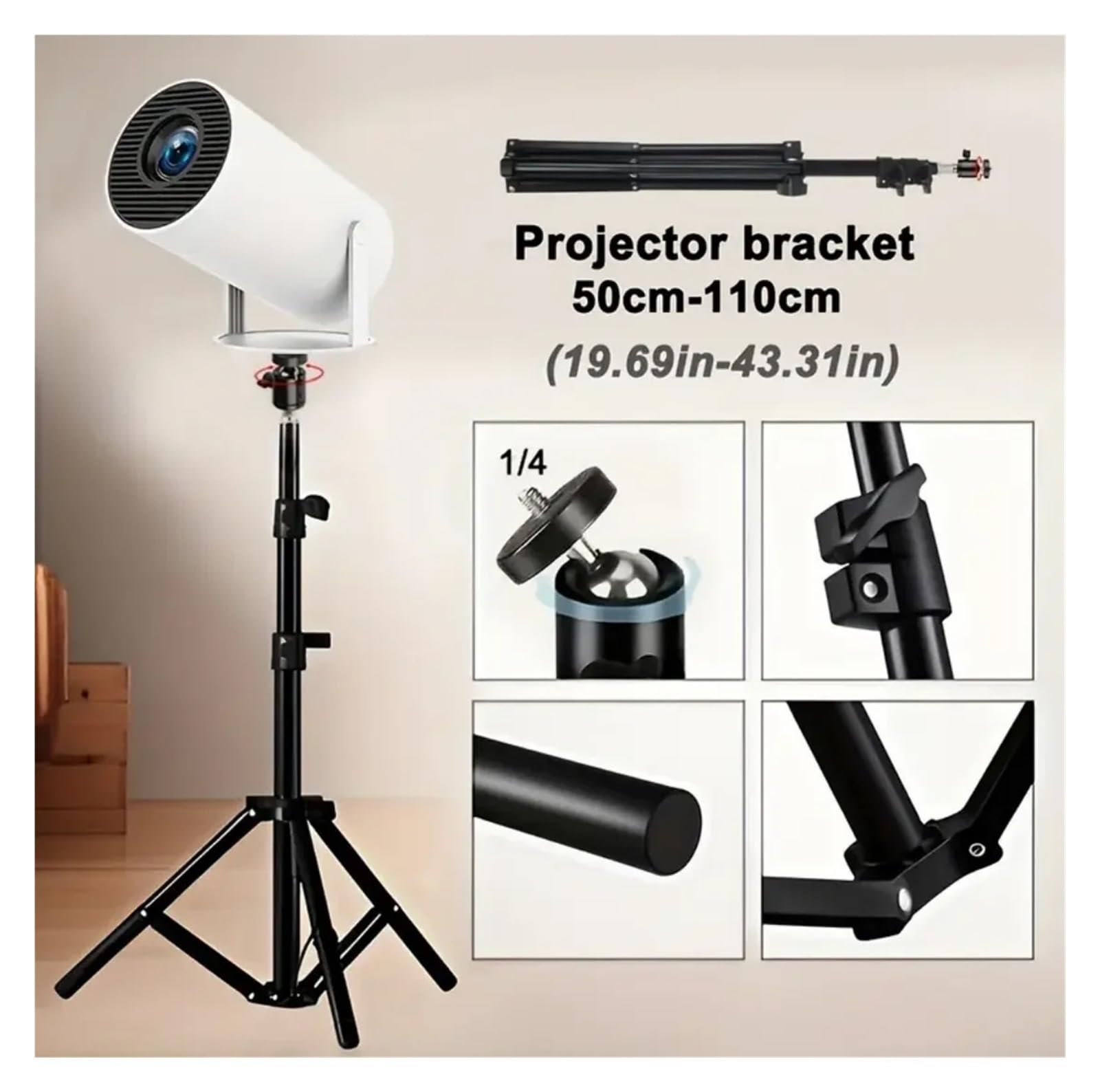 Supporto for Treppiede Estensibile, Staffa Portatile for Telefono, Mini Proiettore | Supporto for treppiede da viaggio portatile estensibile con carico massimo di 1,5 kg