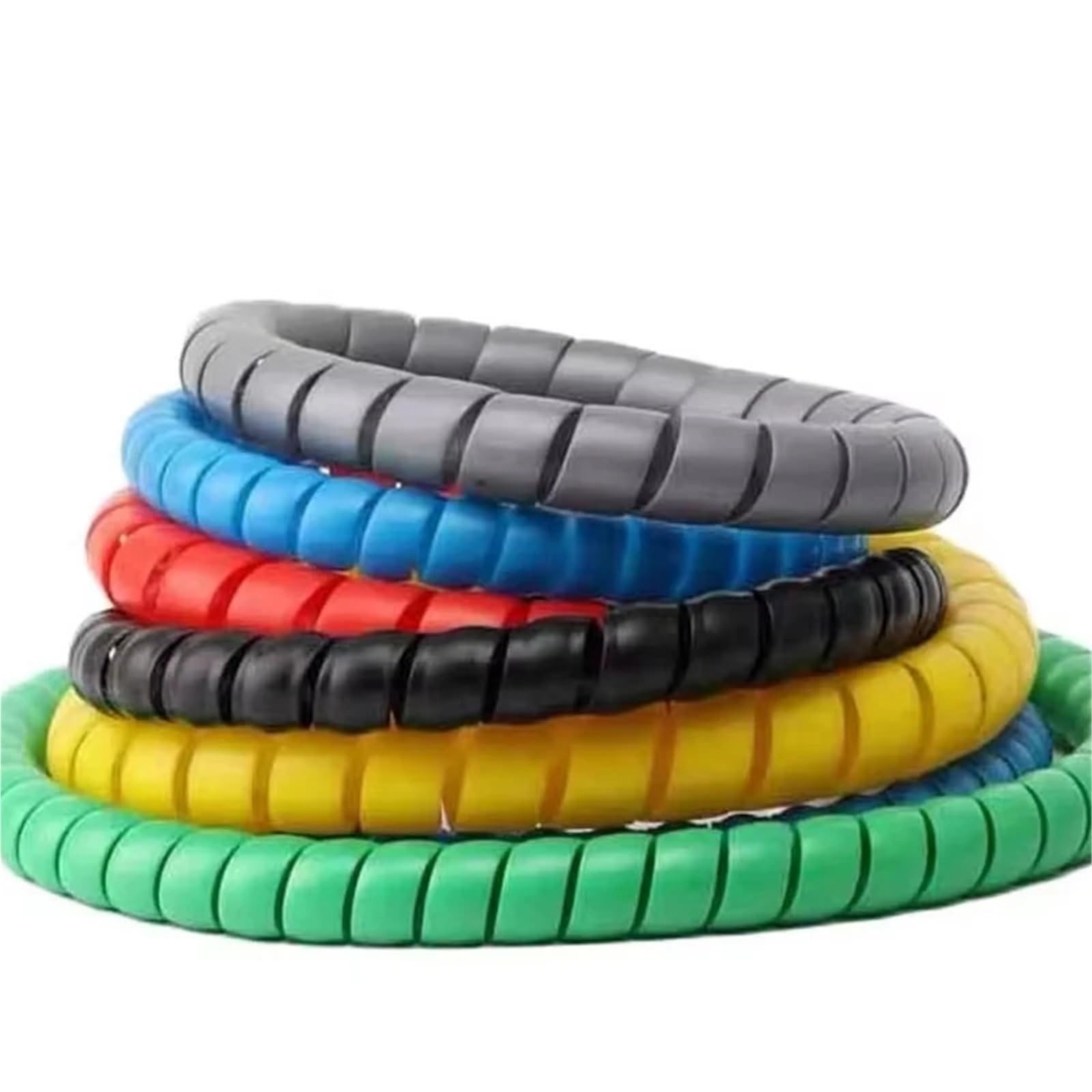 Avvolgicavo a spirale flessibile Tubo di avvolgimento da 1 m 8/10/14/16/20/25 mm Organizzatore cavi Manicotto protezione del cavo Protezione a spirale(White,32mm,10M)