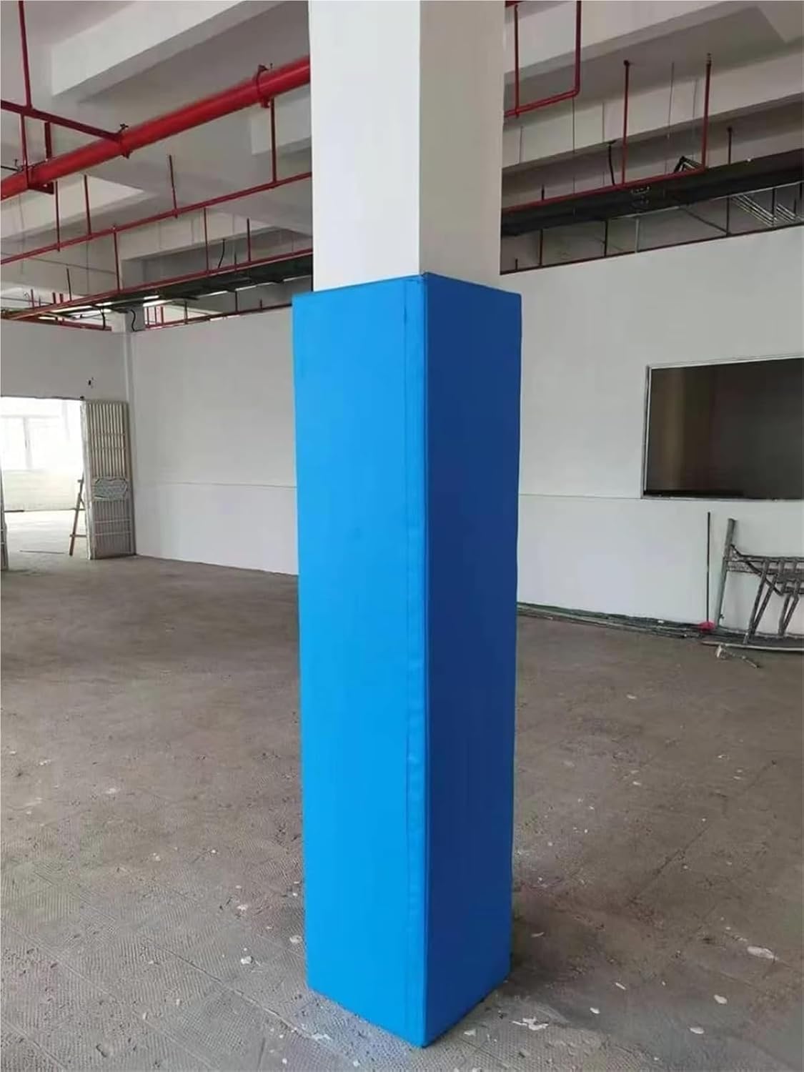 Basketball Pole Pad Court Safety Poles Mat, 6 Feet Tall Waterproof Basketball Hoop Padding for Player Safety Outdoor and Indoor, Customisable(White-High 6ft,8.5x8.5 Inch)