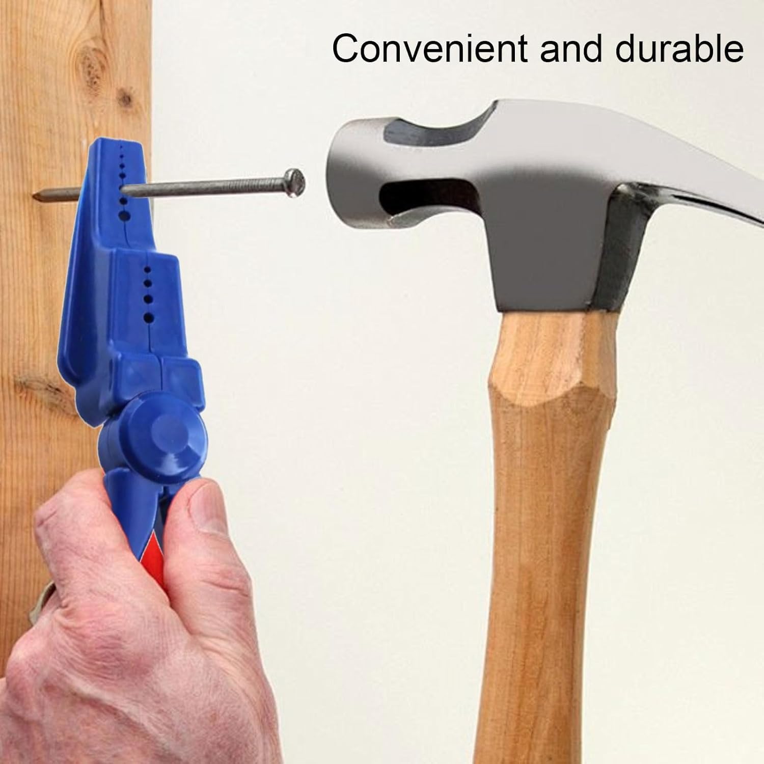 2 Pcs Nail Holder for Hammering, Plastic Pliers, Finger Safe for Hammer Nails in Slip Joint Pliers, Basic Repair and Woodworking Tools