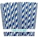Outside the Box Papers Navy Blue Stripe and Chevron Paper Straws 7.75 Inches 100 Pack Navy Blue, White