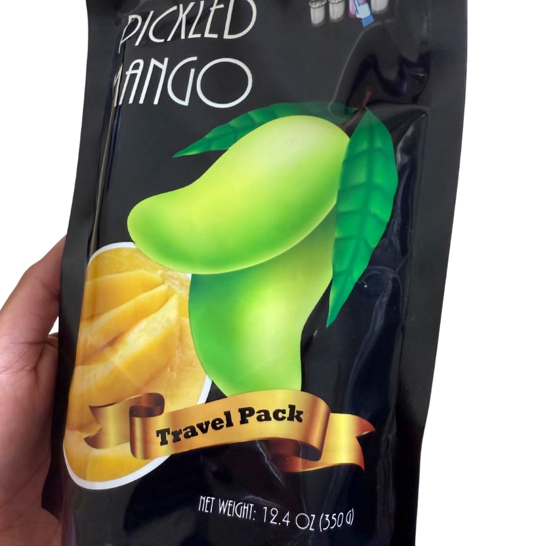 Pik-A-Pikel Pickled Mango Original | Sweet & Tangy pickled mango slices | Authentic Filipino snack made from fresh Philippine mangoes, | 12.4 oz Travel Pack