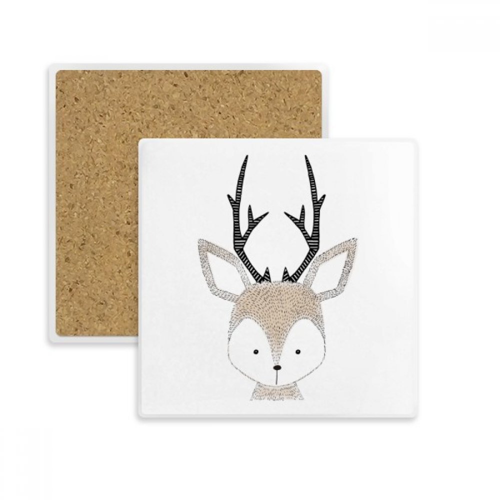 Dessous de verre absorbant cerf pierre carrée pour mug boisson chaude