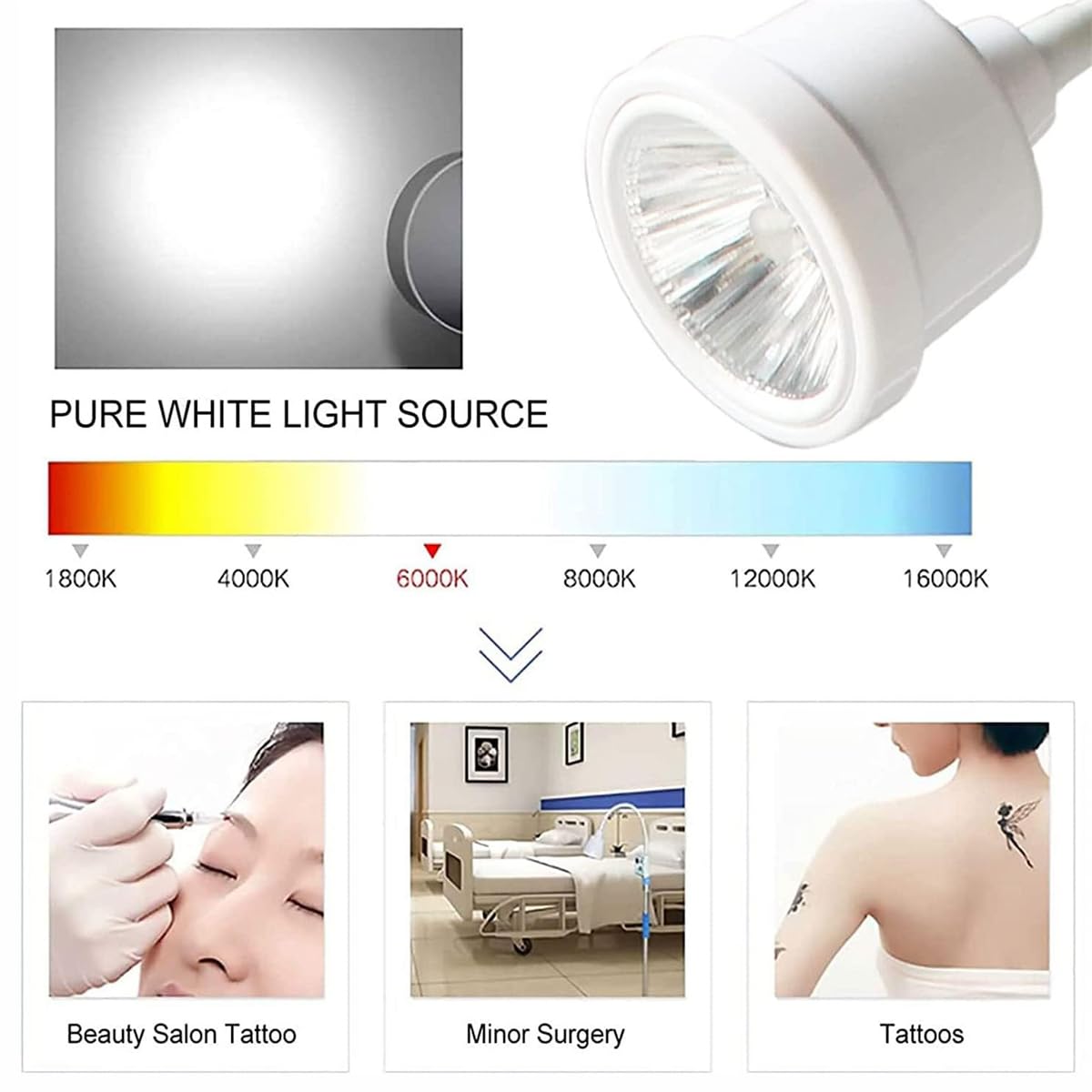 SAAKO Lampada per Visita Medica chirurgica Mobile Lampada per Visita Medica a LED Lampada per Animali Domestici per ginecologia, ambulatorio, stomatologia, otorinolaringoiatria