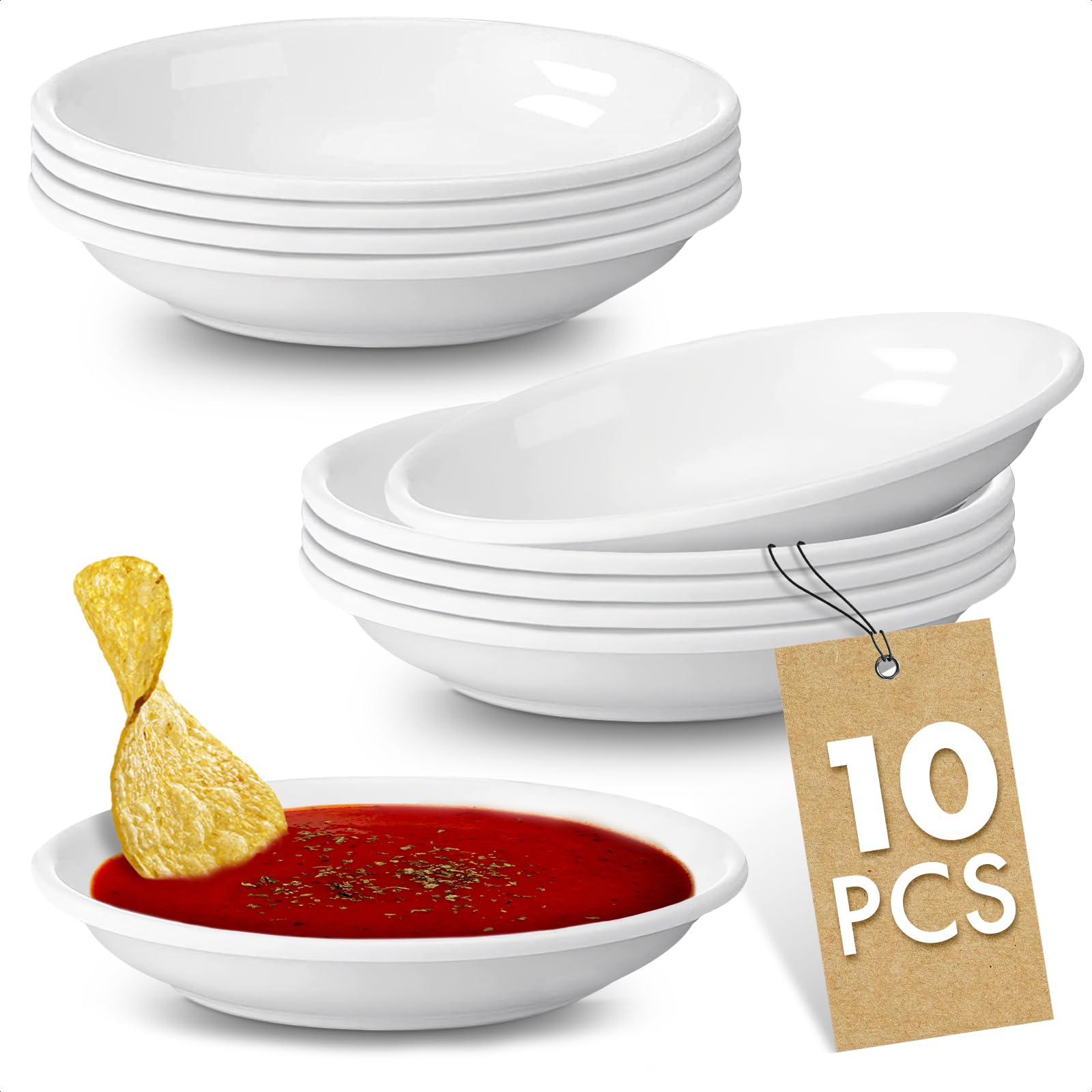 Naczynie do sosu sojowego do sushi, melaminy, 3,62 cm, plastikowe kubki do sosów do maczania chleba, miski na sos sojowy, małe miski do przystawek, do zanurzania w oliwie z oliwek, małe białe miski,