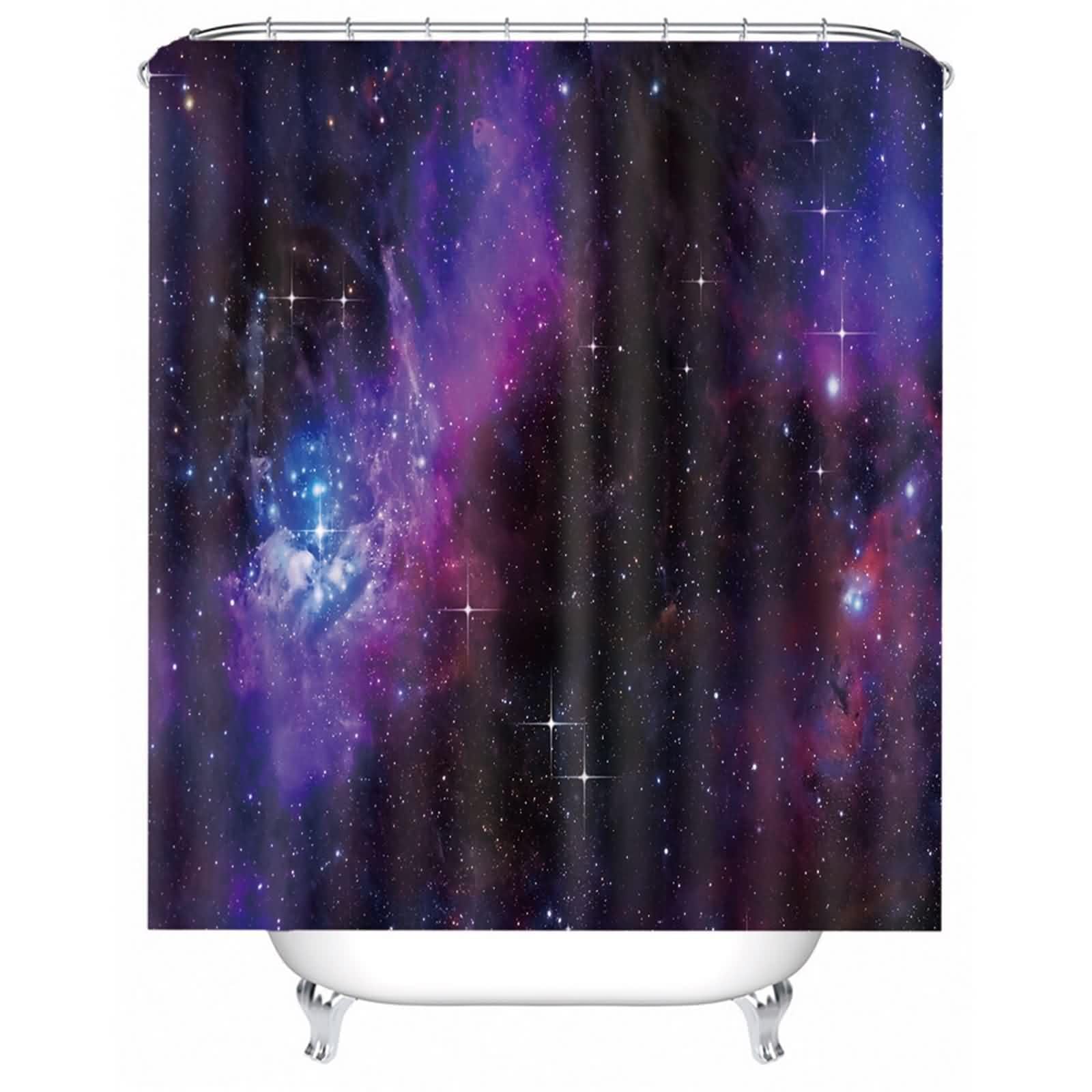 Rideau de douche imperméable séchage rapide motif ciel étoilé