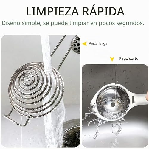 Miniatura 4 de Maotrade Separador De Huevo 2 Piezas 304 Acero Inoxidable Separador De Yemas De Huevos Filtro De Huevo Herramienta Para Hornear