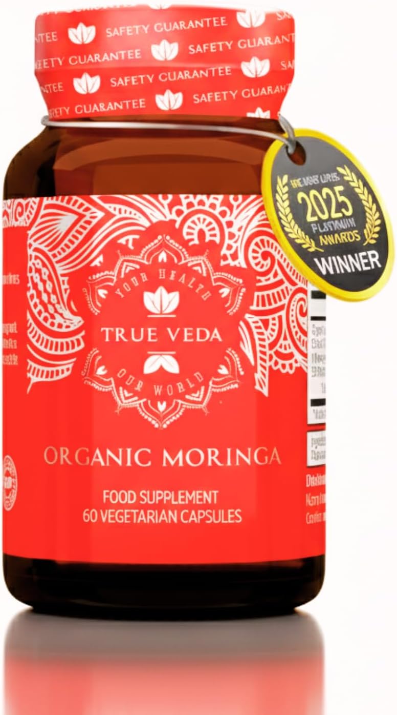 USDA Organic Moringa Capsules | Moringa Organic Pure Tablets | Vegan Premium Herbal Supplement from 10:1 Leaf Extract | Natural Plant-Based Support | 60 Capsules