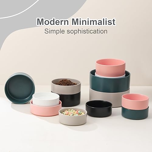 Miniatura 8 de Cuenco de cerámica para perros para comida y agua, cuenco comedero para mascotas para perros y gatos pequeños, plato de alimentación de cerámica