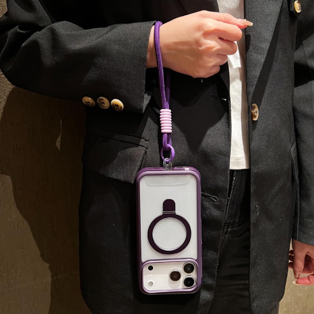 Anello di supporto magnetico per auto per iPhone 12 Pro, bordo tinta unita, cordino, custodia protettiva per telefono (per iPhone 12 Pro/grigio)
