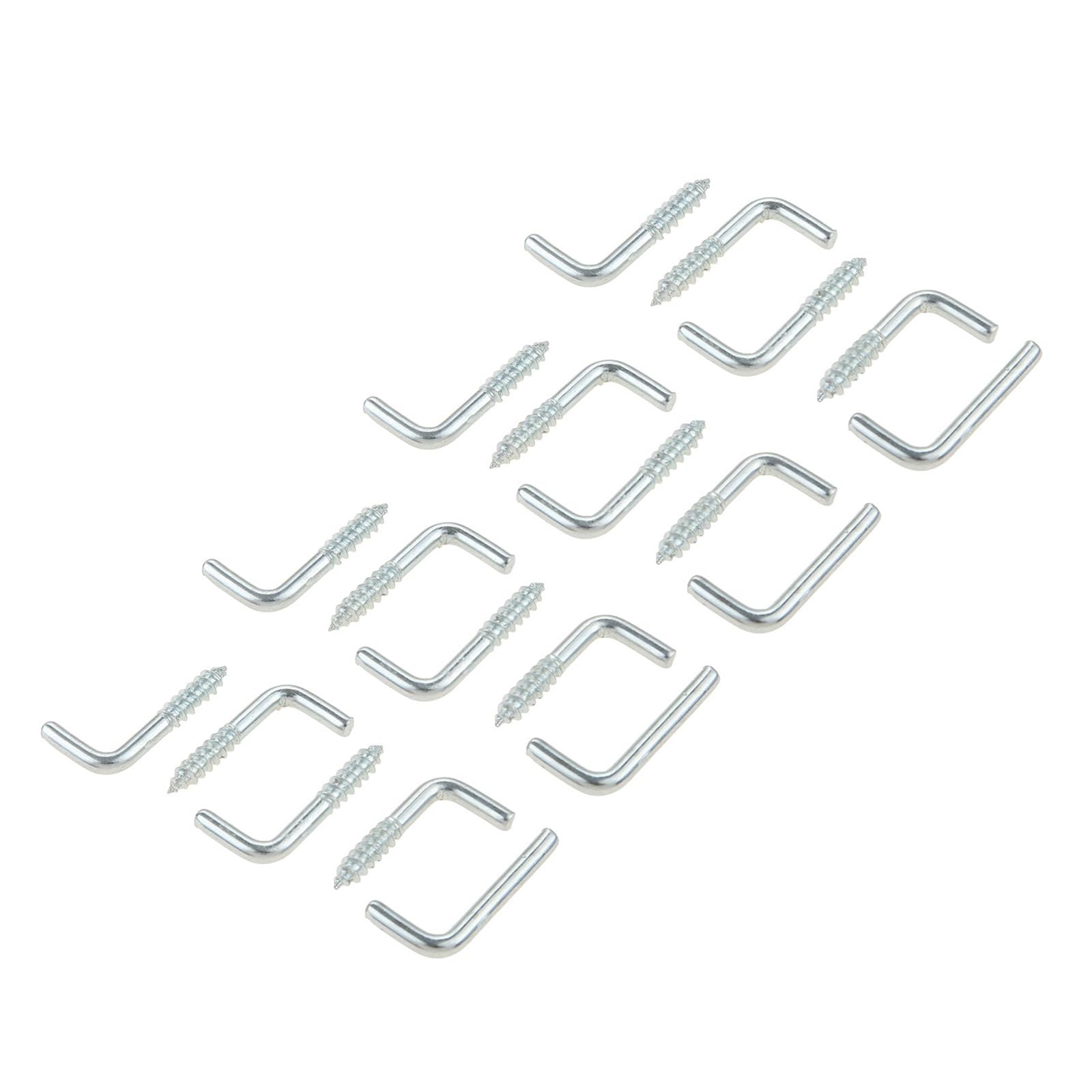 Haki sufitowe w kształcie litery L, zestaw 100 sztuk, srebrne haki wkręcane 2,4 x 11 20 mm