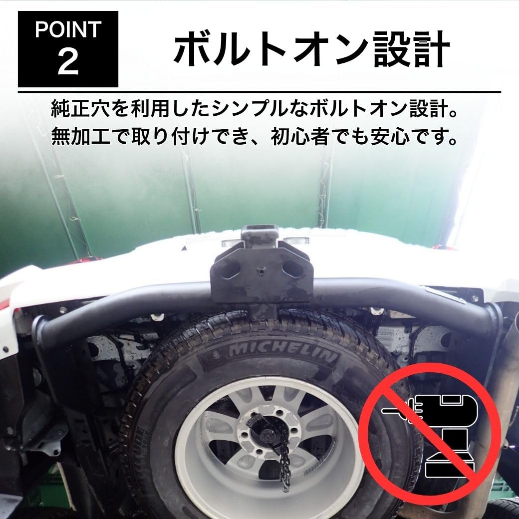 Amazon | GI☆GEAR 2インチ角 ヒッチメンバー ヒッチカバー付き 牽引