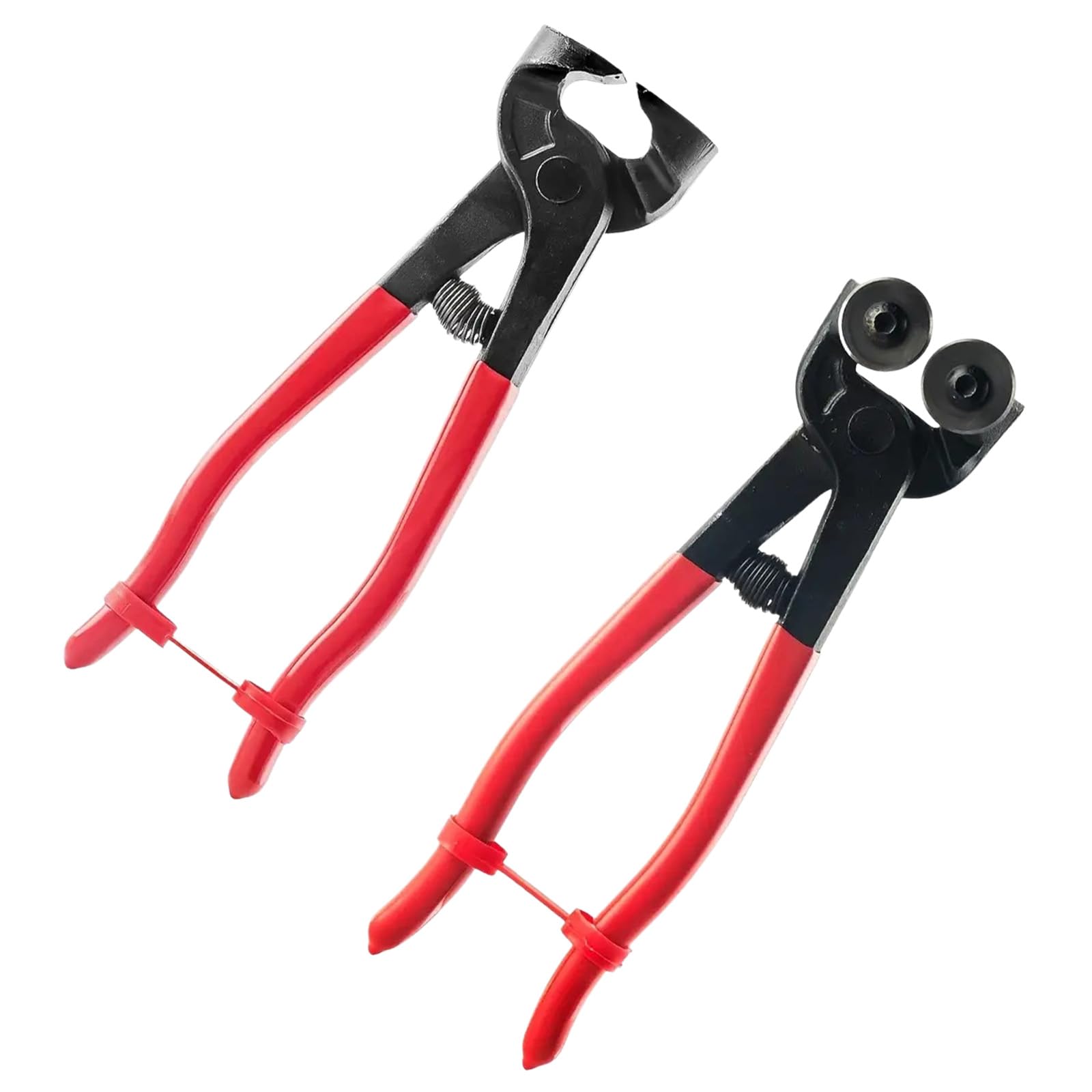 Pince coupante 2 en 1 pour carrelage et verre avec bec plat interchangeable et têtes