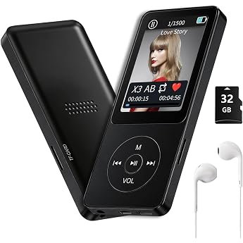 (New Type, Popular, Large Capacity) Music Player, MP3 Player with Memory Card, Built-in Speaker, Wireless/Wired 128 GB Expand