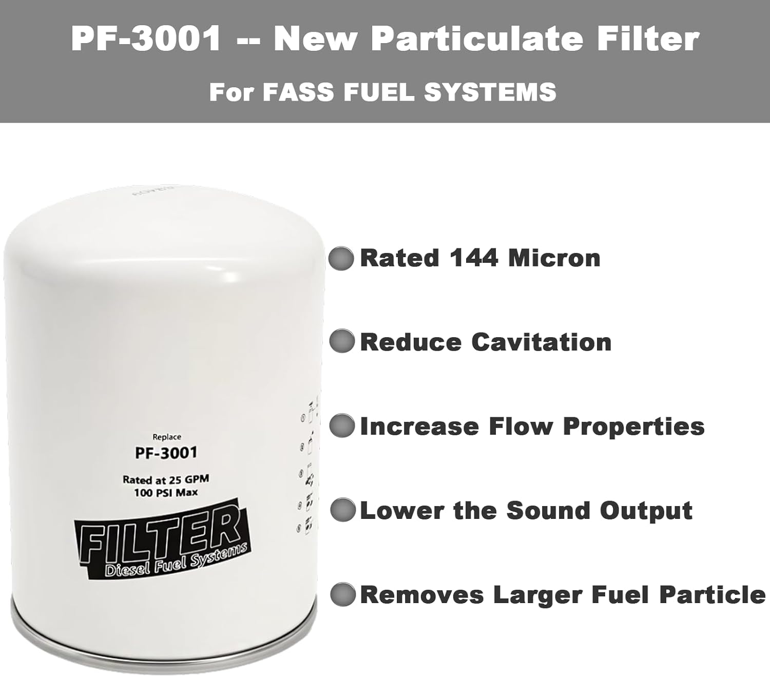 XWS-3002 PF-3001 Water Separator Fuel Filter kit for FASS Titanium Series FASS Diesel Fuel Pump Replace XWS3002 PF3001