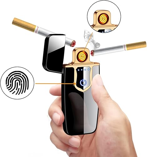 Miniatura 2 de COZYLIFE Encendedor eléctrico inteligente, encendedor recargable por USB, encendedor de encendido de doble cara, encendedor de doble arco táctil