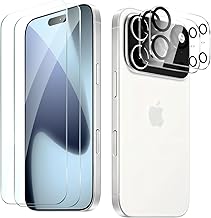 Hengnewro 2 Pieces Tempered Glass for iPhone 17 Pro with 2 Pieces Rear Camera Protection Accessory, 9H Hardness, Anti-scratch, Bubble-Free Screen Protector