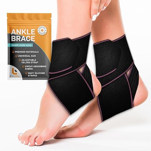 BracEasy Tobillera para mujeres y hombres, soporte de pie y tobillo para esguince de tobillo, soporte de tobillo para tendón de Aquiles,