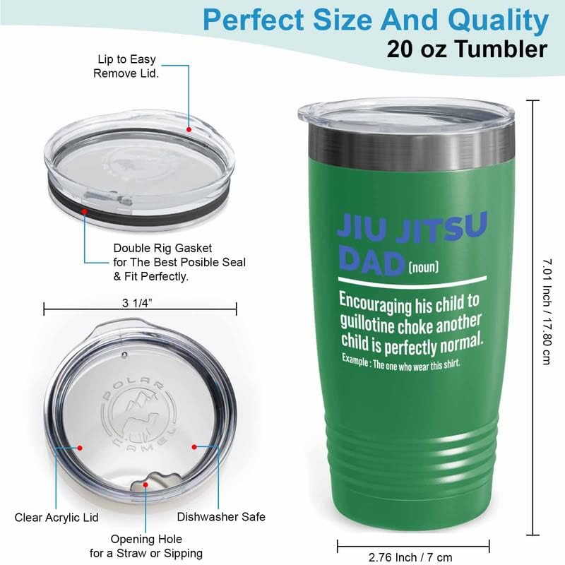 Jiu Jitsu Green Tumbler 20oz - Jiu jitsu dad definition - Jitsu Art Bjj Jiu Jitsu Party Jiujitsu Gift Men Funny Jiu Jitsu Gifts for Martial Artists