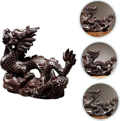 Miniatura 4 de Yardwe Figura de paisaje de año nuevo, decoración de mascota china, estatua de riqueza de Feng Shui, estatua de dragón 2024, estatua de dragón