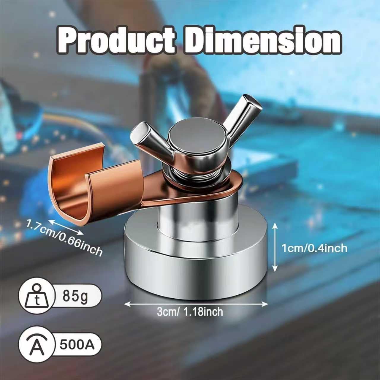 2 Pack Welding Magnetic Grounding Clamp, Magnet Ground for Welder, Welder Ground Clamp for Efficient Welding Support and Connection