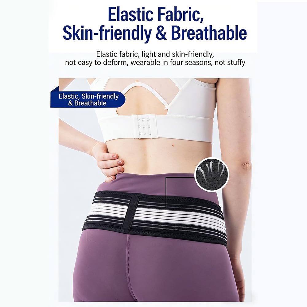 Ceinture Nofela Unisex Back Support Belt for Lumbar Sacroiliac Hip & Pelvic Comfort, Adjustable Daily Wear Stabilizer for Men & Women — view 4