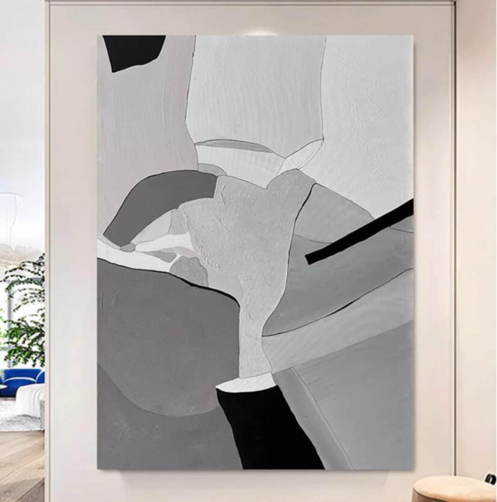 Peinture à l'huile abstraite et moderne pour décoration murale de chambre à coucher