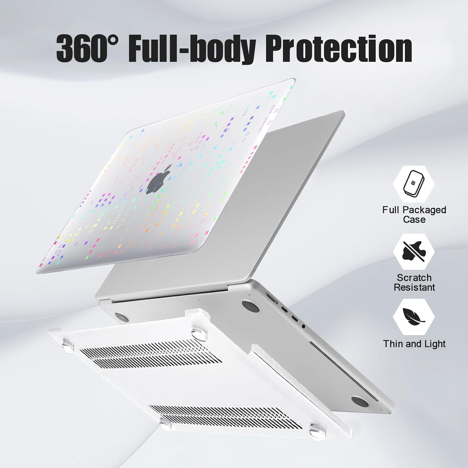 DTangLsm for MacBook Pro 14 inch Case 2026 M5, 2025-2021 M4 M3 M2 M1 A3426 A3427 A3434 A3112 A3185 A3401 A2918 A2992 A2779 A2442, Plastic Hard Cover for MacBook Pro 14 Case&Keyboard Skin, Squares