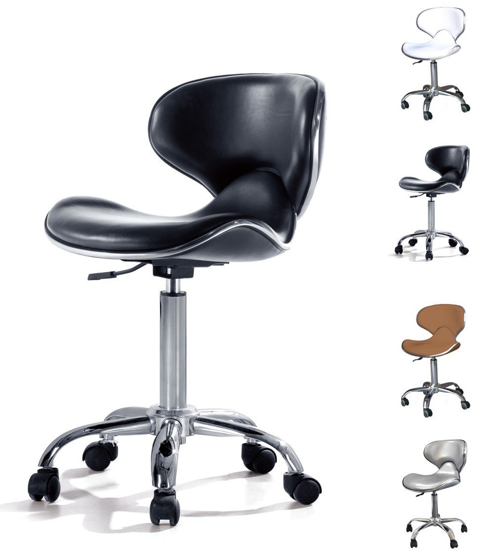 VALI – Drehhocker mit Lehne, Ergonomischer Arbeitshocker für Kosmetiksalons und Beauty-Studios, Höhenverstellbar und Komfortabel