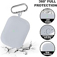 Vista 587 de Funda para AirPods Pro con kit de limpieza, funda de silicona suave para Apple AirPod Pro de 1ª/2ª generación, accesorios de funda AirPods Pro/Pro 2