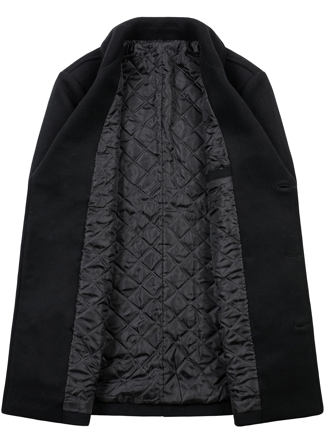HOOD CREW Trench spesso da uomo, cappotto doppiopetto, lunghezza media, cappotto caldo